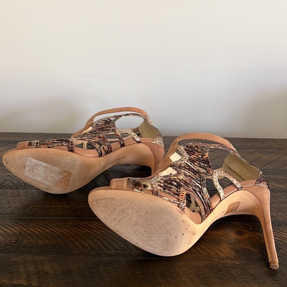 Alexandre Birman Snake/Suede Trim Heels, Sz 38 - Picture 7 of 10